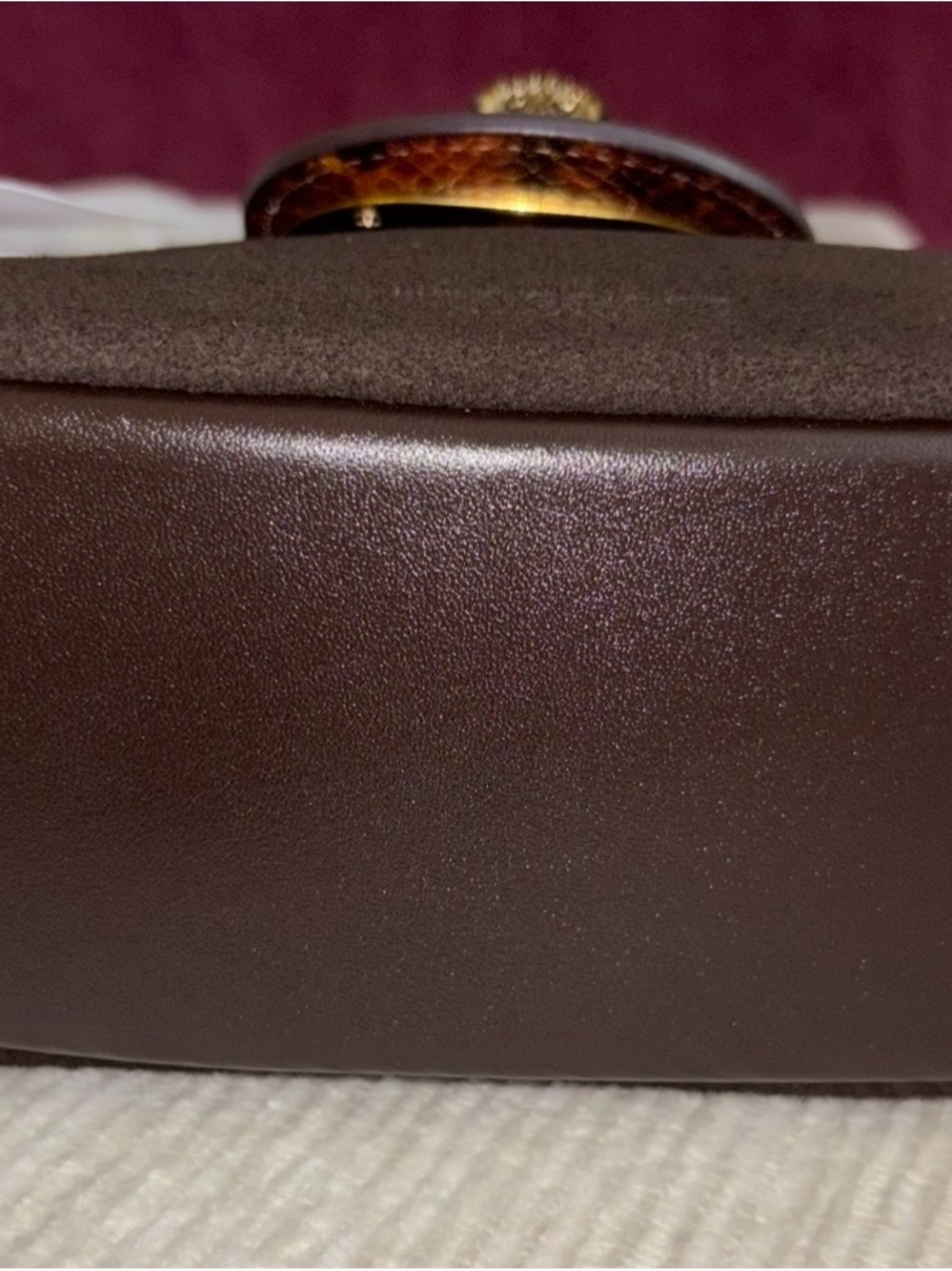 NWT Kurt Geiger London Chelsea Small Hobo Brown Suede Snake Print - Picture 6 of 7